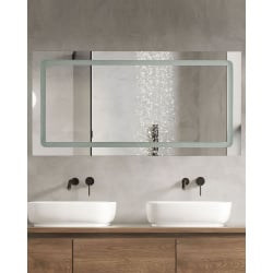 Lustro łazienkowe led benouville srebrny