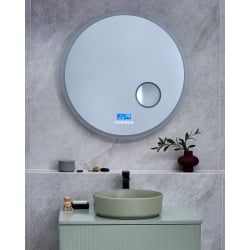 Lustro łazienkowe led fixin wbudowany głośnik bluetooth srebrny