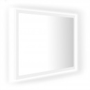 Lustro łazienkowe z led, białe, 60x8,5x37 cm, płyta wiórowa