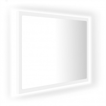 Lustro łazienkowe z led, białe, 60x8,5x37 cm, płyta wiórowa