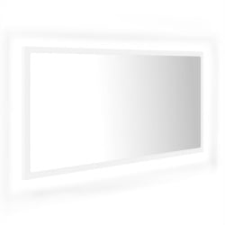 Lustro łazienkowe z led, białe, 90 x 8,5 x 37 cm, płyta wiórowa