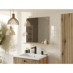 LUSTRO ŁAZIENKOWE Z PÓŁKĄ TIGO 60x61,5 CM DĄB EVOKE DO ŁAZIENKI PRZEDPOKOJU