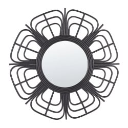 Lustro ścienne pasaku rattan czarny