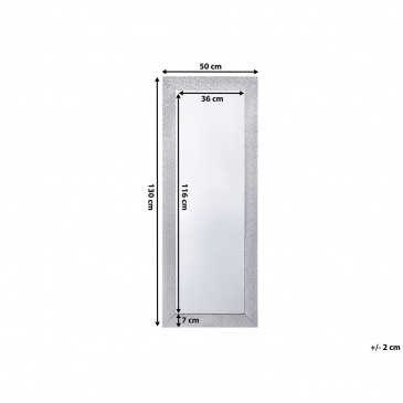 Lustro ścienne srebrne 50 x 130 cm MERVENT