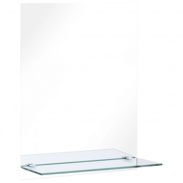 Lustro ścienne z półką 50x70 cm hartowane szkło