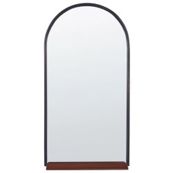 Lustro ścienne z półką domme 40 cm 67 cm metal srebrny