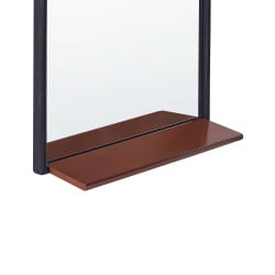 Lustro ścienne z półką domme 40 cm 67 cm metal srebrny