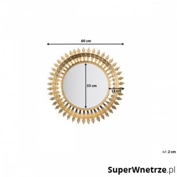 Lustro ścienne złote 60 cm VOREY