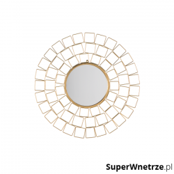 Lustro ścienne złote ø90 cm Romano