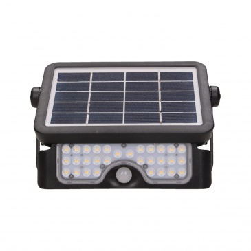 LUX LED 5W, naświetlacz solarny z czujnikiem ruchu 500lm, IP65, 4000K, 2x1500mAh, czarny