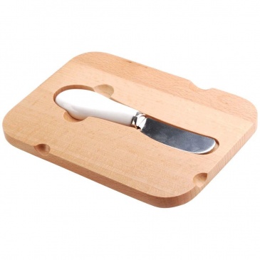Maselniczka z pokrywką bambusową nożem do masła biała maselnica pojemnik na masło 16x11,5x6 cm