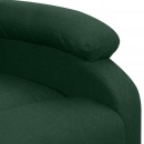 Masujący fotel podnoszony, rozkładany, ciemnozielony, tkanina