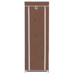 Materiałowa szafka na buty z osłoną, 57 x 29 x 162 cm, brązowa