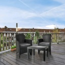Meble ogrodowe balkonowe tarasowe fotele krzesła stół zestaw kawowy mebli ogrodowych 3 el.
