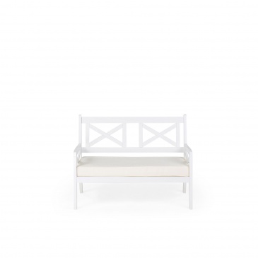 Meble ogrodowe białe - ogród - stół z 2 krzesłami i ławką - Passero