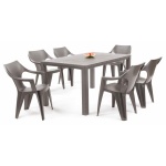 Meble ogrodowe krzesła dante i stół julie 6+1 : kolor - cappuccino
