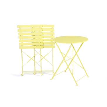 Meble ogrodowe limonkowe 2 krzesła Mondo BLmeble