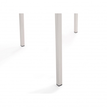 Meble ogrodowe - stół granitowy - cała płyta - 180 cm szary polerowany z 6 białymi krzesłami - Edmon
