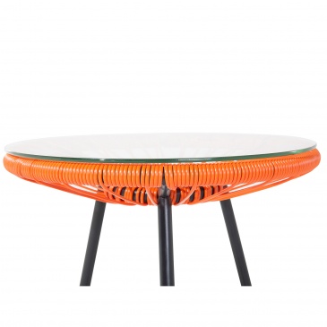 Meble rattanowe stół z 2 krzesłami pomarańczowe Aprile