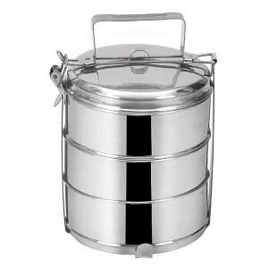 Menażka obiadowa stalowa, 3-poziomowa, do przenoszenia żywności, 3x1 l Menażka obiadowa stalowa, 3-poziomowa, do przenoszenia żywności, 3x1 l