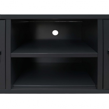 Metalowa szafka TV w industrialnym stylu, 120x35x48 cm, czarna