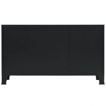 Metalowa szafka w industrialnym stylu, 130 x 35 x 70 cm, czarna