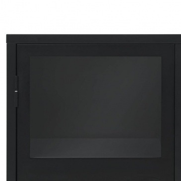 Metalowa szafka w industrialnym stylu, 130 x 35 x 70 cm, czarna