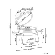 Mini grill węglowy KAMADO Ceramika Czarny