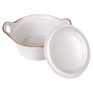 Miseczka do zapiekania z pokrywką ceramiczna biała 320 ml (4)