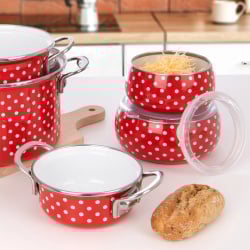 Miska emaliowana z pokrywką tecka 600 ml