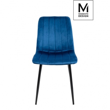 Modesto krzesło lara ciemny niebieski - welur, metal