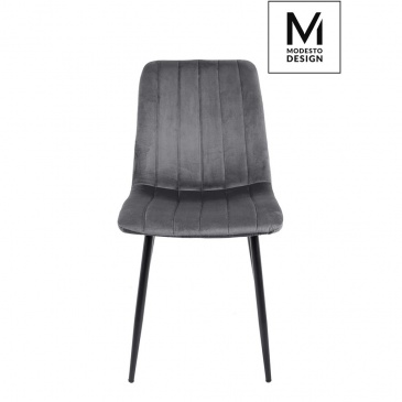 Modesto krzesło lara szare - welur, metal