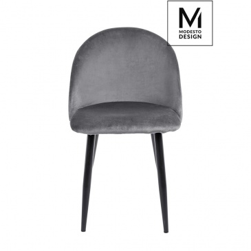 Modesto krzesło nicole szare - welur, metal