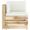 Moduł sofy narożnej z poduszkami, impregnowane drewno