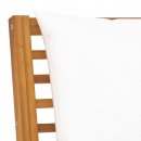 Moduł sofy środkowej z kremową poduszką, lite drewno akacjowe