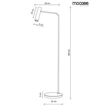 MOOSEE lampa podłogowa LUPE FLOOR - złota