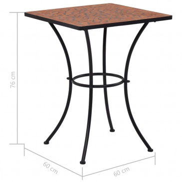 Mozaikowy stolik bistro, terakota, 60 cm, ceramiczny