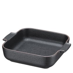 Naczynie do zapiekania i serwowania, 14,5 x 14,5 x 4,5 cm, 0,5 l, ceramika, czarne