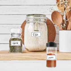 Naklejki na słoiki samoprzylepne białe 23 szt.