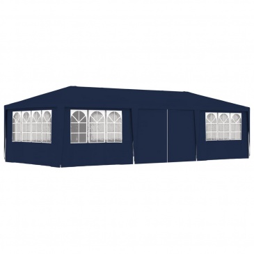 Namiot imprezowy ze ściankami, 4x9 m, niebieski, 90 g/m²