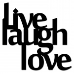 Napis 3D na ścianę DekoSign LIVE LAUGH LOVE czarny