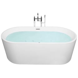 Narożna wanna z hydromasażem led havana 170 cm 80 cm biały