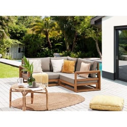 Narożnik timor certyfikowane drewno akacjowe jasne drewno