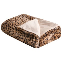 Narzuta na łóżko KUDELI Sztuczne futro 150 x 200 cm Brązowy