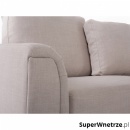 Nowoczesna sofa z pufą w kolorze beżowym L - kanapa tapicerowana - Bonaventura BLmeble