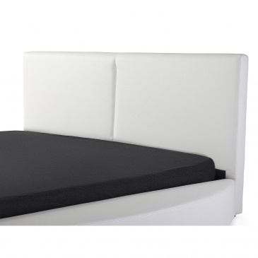 Nowoczesne łóżko skórzane białe - 180x200cm - ze stelażem - Stefano