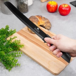 Nóż do chleba stalowy czarny 32 cm Nóż do chleba stalowy czarny 32 cm