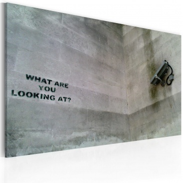 Obraz - Na co się patrzysz? (Banksy) (60x40 cm)