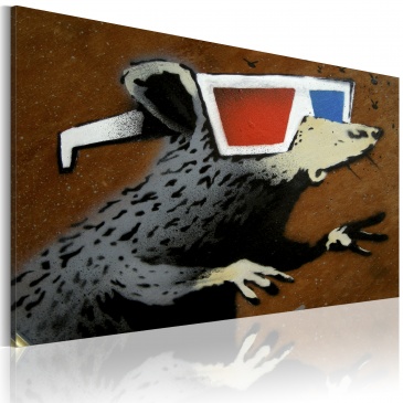 Obraz - Szczur w okularach 3D (Banksy) (60x40 cm)