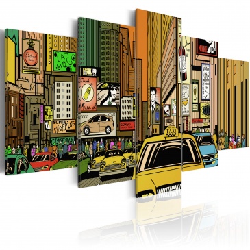 Obraz - Ulice Nowego Jorku w komiksie (100x50 cm)